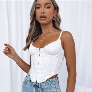 white fox No Shade Corduroy Bustier Off White - S - BNWT